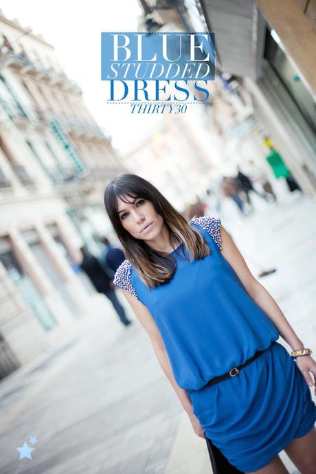 studded blue dress by thirty30 (málaga)