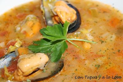 Sopa de mejillones