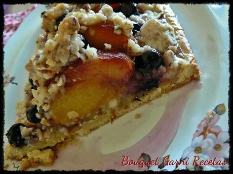 Tarta de duraznos y arándanos Tarta de duraznos y arándanos
