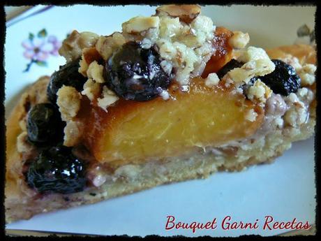 Tarta de duraznos y arándanos Tarta de duraznos y arándanos