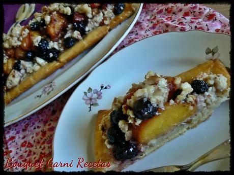 Tarta de duraznos y arándanos Tarta de duraznos y arándanos