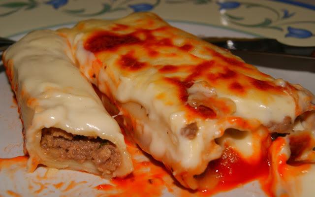 Canelones gratinados de Carne y Foie