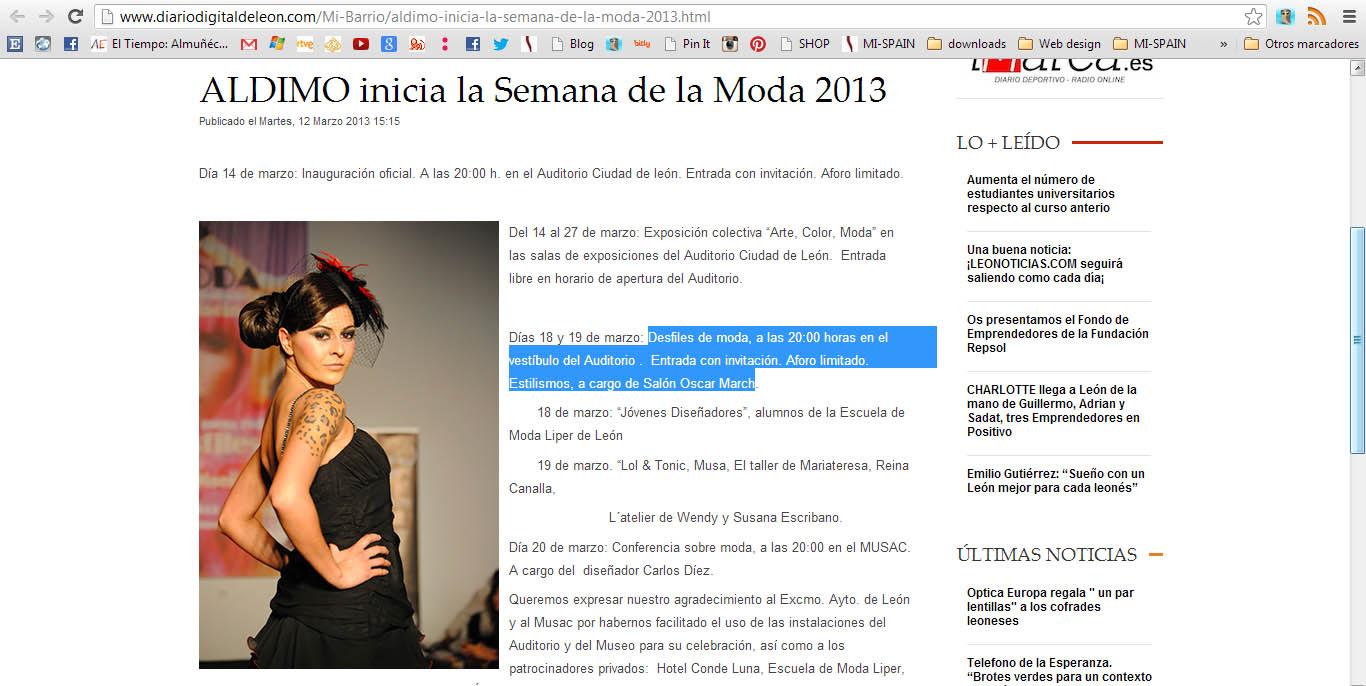 ALDIMO inicia la Semana de la Moda 2013, Diario Digital de León