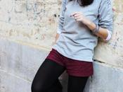 Grey Burgundy lace short