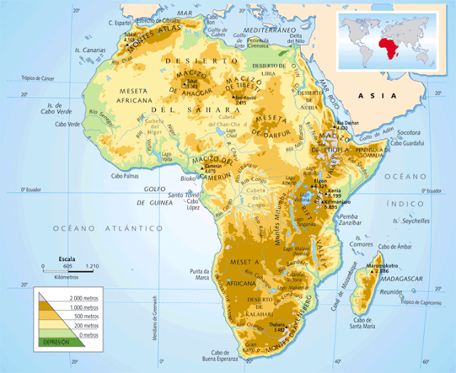 PRUEBA DE LOCALIZACIÓN: ÁFRICA FÍSICA