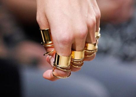 Trend alert: Balenciaga multi finger gold rings