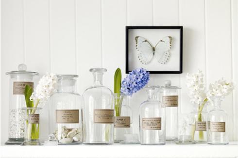 Vintage bottles as flower vases
