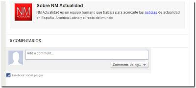 caja de comentarios de Facebook