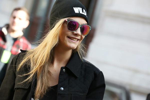 Cara Delevigne wearing Carrera 5001 sunglasses