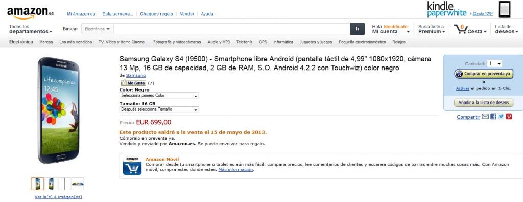 Ssmsung Galaxy S4 Amazon.es