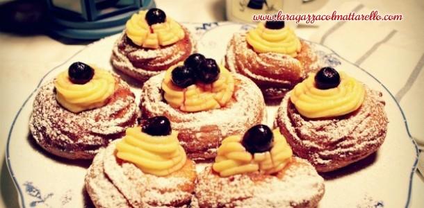 Dulce para el día del padre: Le zeppole di San Giuseppe recetas dulces  zeppole @es portada @es día del padre crema pastelera amarene @es 