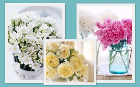 Arreglos florales en blanco, amarillo o rosa...