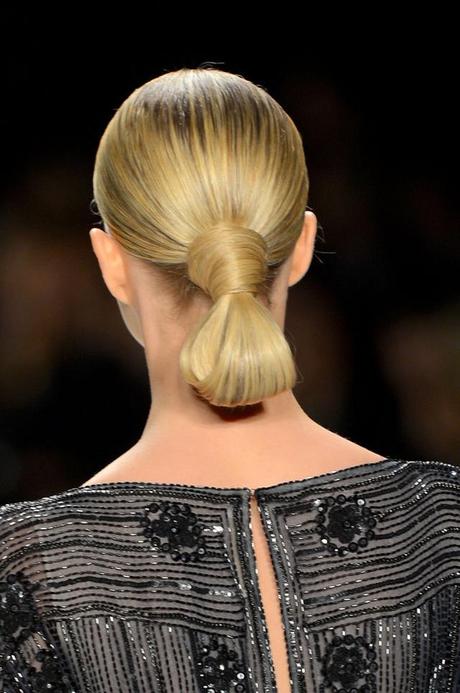 Five looped ponytails seen on fashion shows