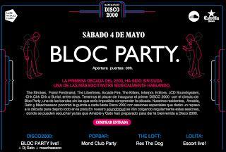 Bloc Party tocarán el 4 de mayo en Barcelona