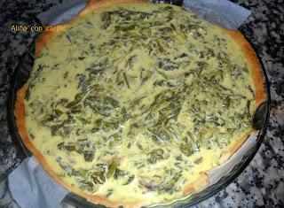 QUICHE DE GRELOS Y CHORIZO