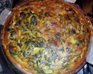 QUICHE DE GRELOS Y CHORIZO