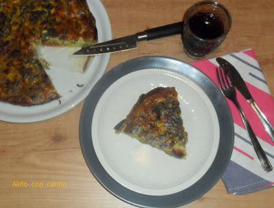 QUICHE DE GRELOS Y CHORIZO