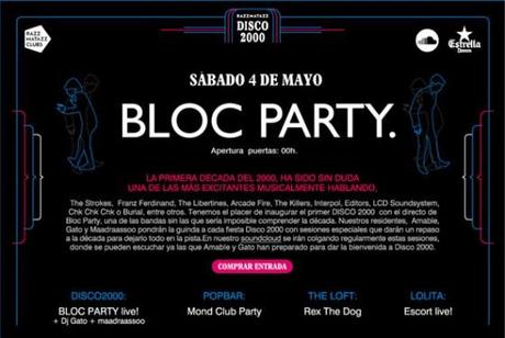 Bloc Party inaugura las fiestas Disco 2000 de Razzmattazz