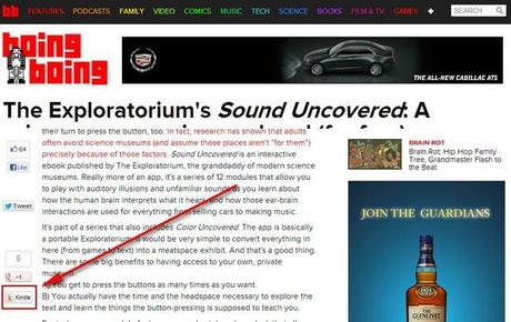 Amazon lanza un botón para enviar contenido de sitios web y blogs a dispositivos Kindle kindle-button-boing-boing