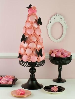 Presentación de macarons en eventos