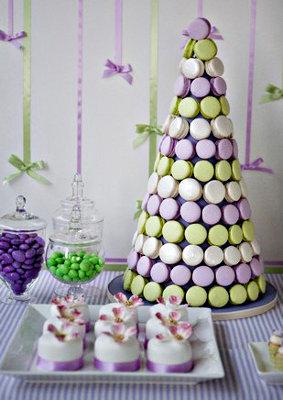 Presentación de macarons en eventos