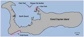 mapa de Gran Cayman