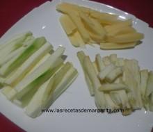 Pechuga de pollo y  verduras rebozadas