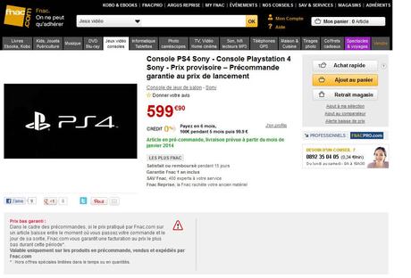 fnac playstation 4