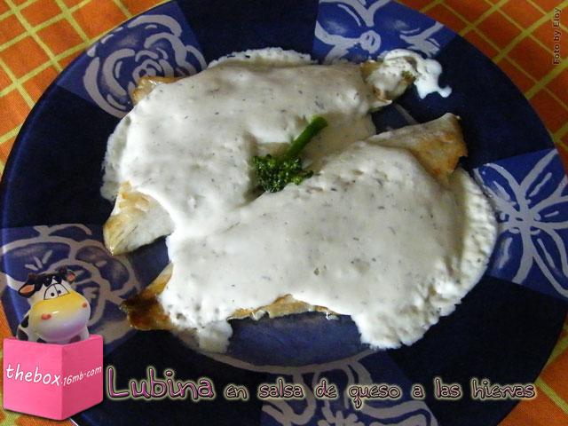 Lubina en salsa de queso