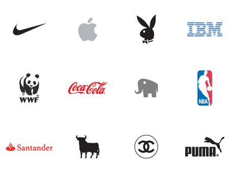 Logos de Nike, Apple, Playboy, IBM, WWF, Coca Cola, Clever Consulting, NBA, Banco Santander, Osborne, Chanel y Puma