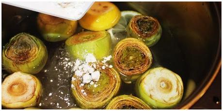 Alcachofa rellena de brandada de bacalao gratinada y salsa de pimientos rojos (homenaje Cocineros 4.0)