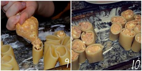 Paccheri de atún gratinados