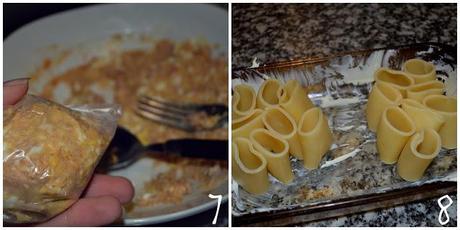 Paccheri de atún gratinados
