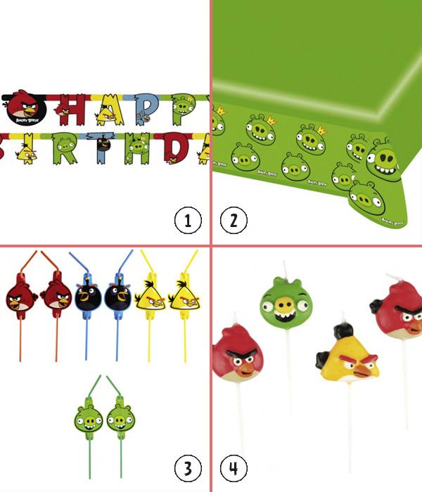 productos para una fiesta Angry Birds