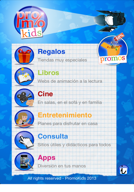 PromoKids una app gratis para iPhone/iPad con descuentos y promociones promokids categorias