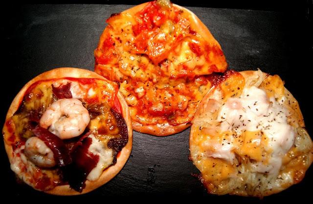 Mini-pizzas con obleas