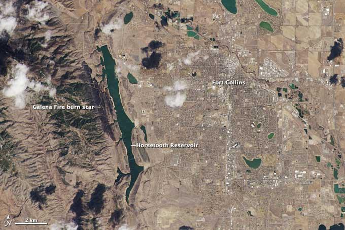 Fort Collins, Colorado desde el nuevo Landsat