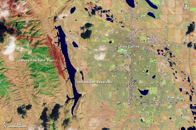 Fort Collins, Colorado desde el Landsat - luz no visible