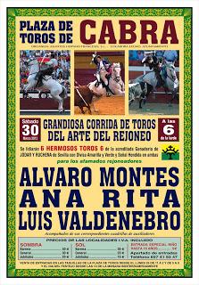 LA REJONEADORA LUSA ANA RITA COMPLETA EL CARTEL DEL FESTEJO DE CABRA