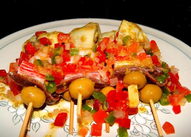 Pintxos de Alcachofa y Encurtidos