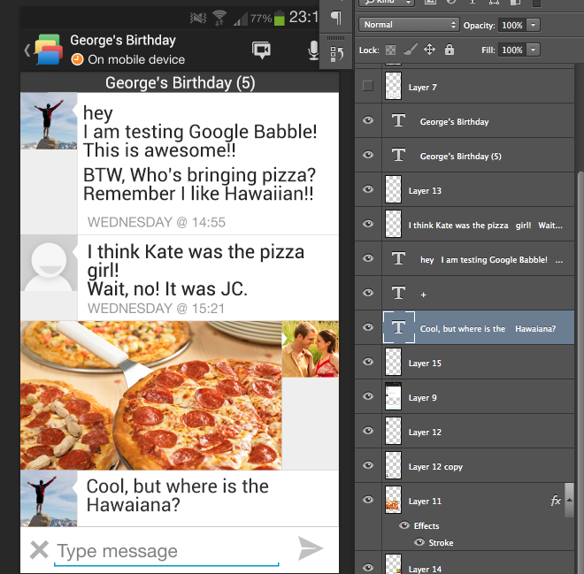 Google Babble Photoshop