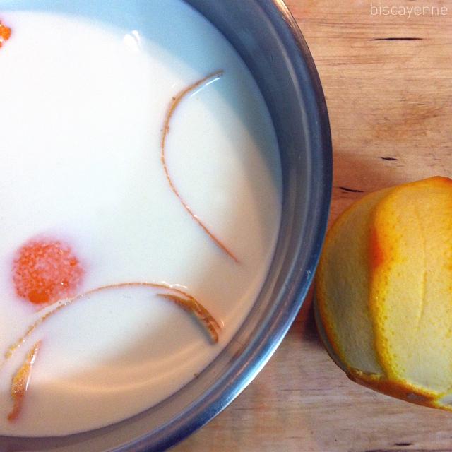 cuajada, mamia o gatzatu de chocolate y naranja