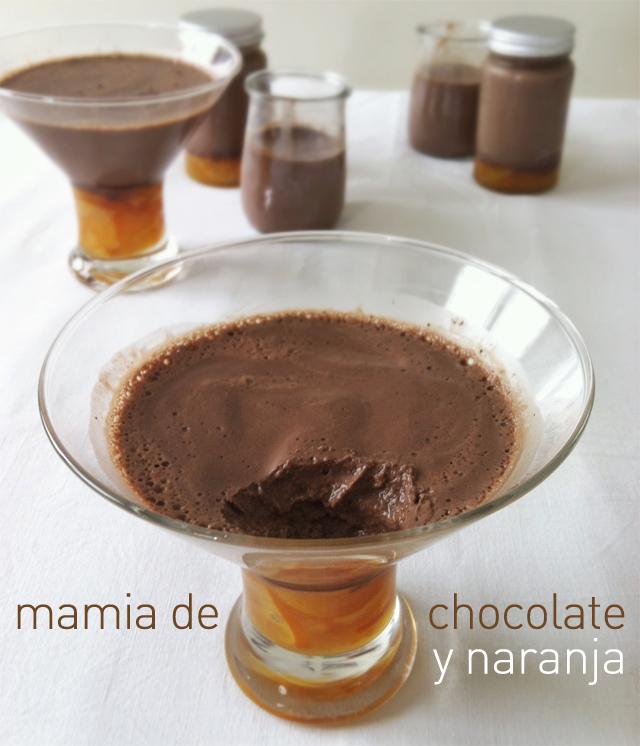 cuajada, mamia o gatzatu de chocolate y naranja