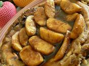 Crépe dulce harina garbanzos relleno arándanos cubierta manzanas almibaradas