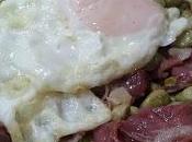Habas jamón huevo frito