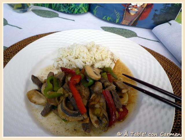 Ternera con Verduras Estilo Thai