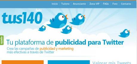 Tus140 - Publicidad remunerada en tu perfil de Twitter