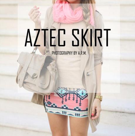 Aztec skirt, Mes Voyages à Paris, Fashion Blogger