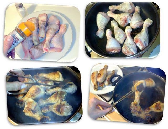 Jamoncitos en salsa naranja con setas y avellanas