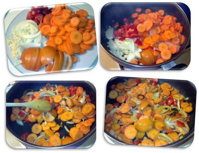 Jamoncitos en salsa naranja con setas y avellanas